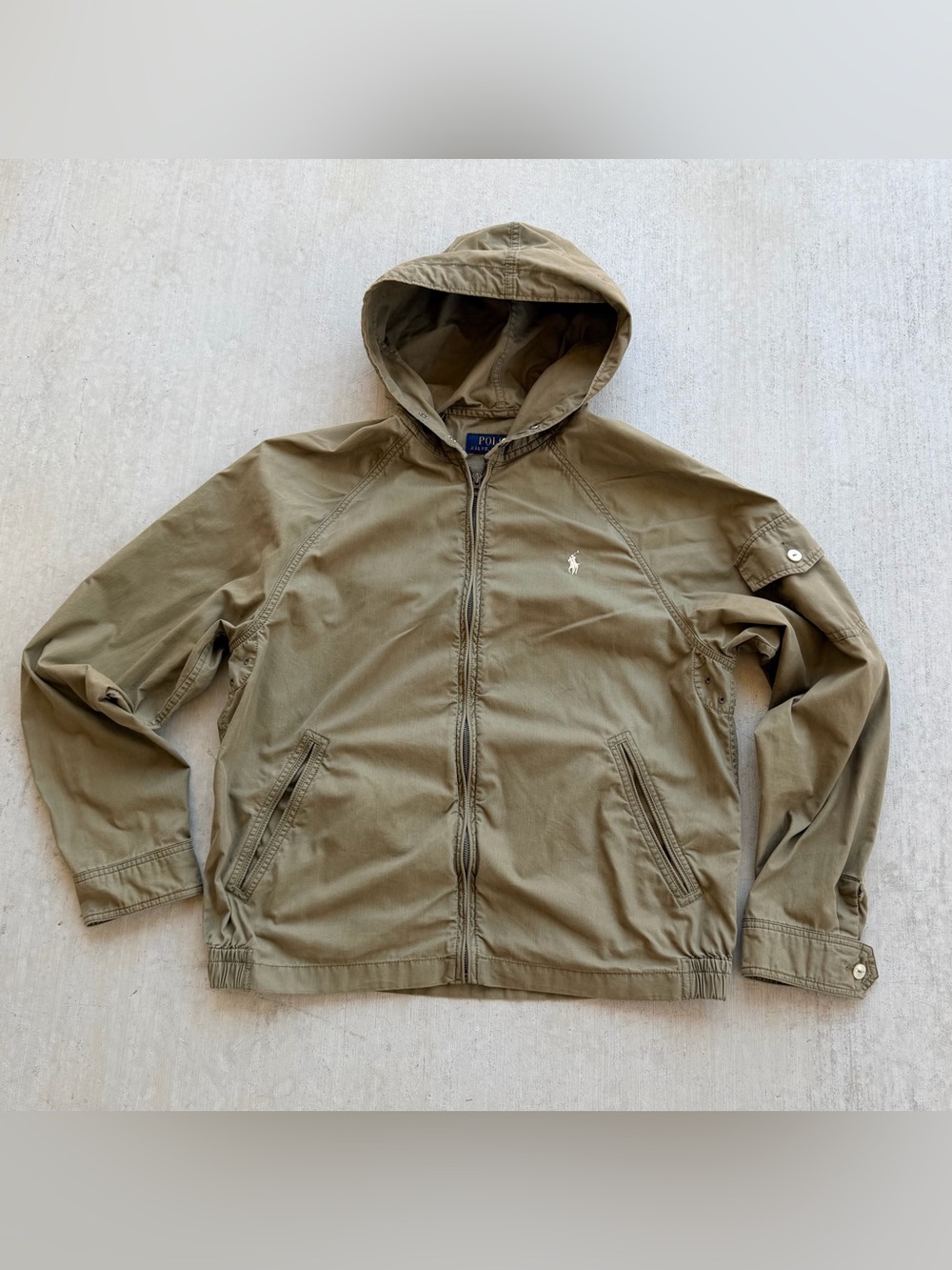 Polo Ralph Lauren Jacket Men Size Large Military Zip Up Hooded